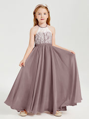 Abiti Da Damigella Lunghi In Chiffon Top In Pizzo Malva Vintage