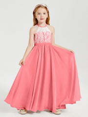 Abiti Da Damigella Lunghi In Chiffon Top In Pizzo Cocomero