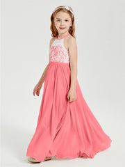 Abiti Da Damigella Lunghi In Chiffon Top In Pizzo Cocomero