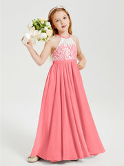 Abiti Da Damigella Lunghi In Chiffon Top In Pizzo Cocomero