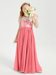 Abiti Da Damigella Lunghi In Chiffon Top In Pizzo Cocomero