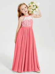 Abiti Da Damigella Lunghi In Chiffon Top In Pizzo Cocomero