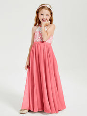Abiti Da Damigella Lunghi In Chiffon Top In Pizzo Cocomero