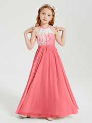 Abiti Da Damigella Lunghi In Chiffon Top In Pizzo Cocomero