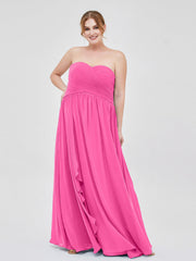 Abito da Damigella Impero in Chiffon Scollo a Cuore Azalea