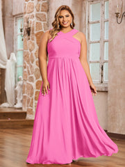 Abito in Chiffon con Spalline Incrociate e Vita Impero Azalea
