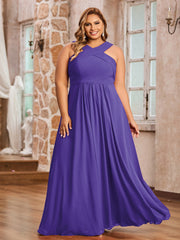 Abito in Chiffon con Spalline Incrociate e Vita Impero Regency