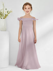 Abiti Damigella Junior In Chiffon Linea A Con Spalle Scoperte Crepuscolo