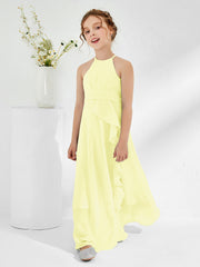 Abiti Damigella Junior Con Collo Halter E Cinta Narciso