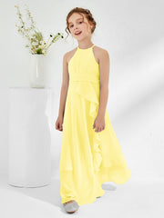 Abiti Damigella Junior Con Collo Halter E Cinta Limone