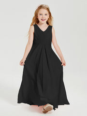 Abiti Damigella Stile Boho Lunghi In Chiffon Gonna A Cascata Nero