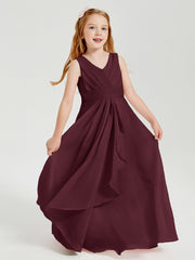 Abiti Damigella Stile Boho Lunghi In Chiffon Gonna A Cascata Cabernet