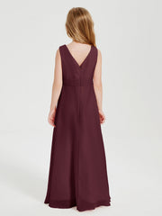 Abiti Damigella Stile Boho Lunghi In Chiffon Gonna A Cascata Cabernet