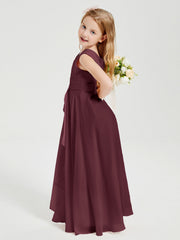 Abiti Damigella Stile Boho Lunghi In Chiffon Gonna A Cascata Cabernet