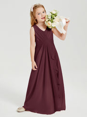 Abiti Damigella Stile Boho Lunghi In Chiffon Gonna A Cascata Cabernet