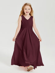 Abiti Damigella Stile Boho Lunghi In Chiffon Gonna A Cascata Cabernet