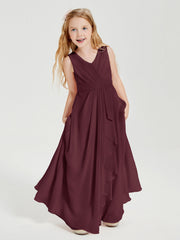 Abiti Damigella Stile Boho Lunghi In Chiffon Gonna A Cascata Cabernet