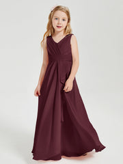 Abiti Damigella Stile Boho Lunghi In Chiffon Gonna A Cascata Cabernet