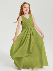 Abiti Damigella Stile Boho Lunghi In Chiffon Gonna A Cascata Trifoglio