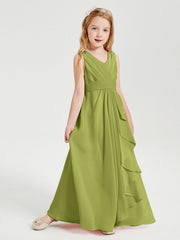 Abiti Damigella Stile Boho Lunghi In Chiffon Gonna A Cascata Trifoglio