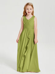 Abiti Damigella Stile Boho Lunghi In Chiffon Gonna A Cascata Trifoglio