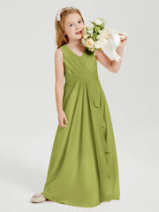Abiti Damigella Stile Boho Lunghi In Chiffon Gonna A Cascata Trifoglio