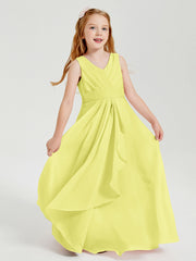 Abiti Damigella Stile Boho Lunghi In Chiffon Gonna A Cascata Narciso