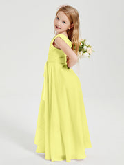 Abiti Damigella Stile Boho Lunghi In Chiffon Gonna A Cascata Narciso