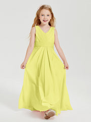 Abiti Damigella Stile Boho Lunghi In Chiffon Gonna A Cascata Narciso
