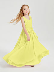 Abiti Damigella Stile Boho Lunghi In Chiffon Gonna A Cascata Narciso