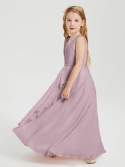 Abiti Damigella Stile Boho Lunghi In Chiffon Gonna A Cascata Crepuscolo