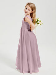 Abiti Damigella Stile Boho Lunghi In Chiffon Gonna A Cascata Crepuscolo