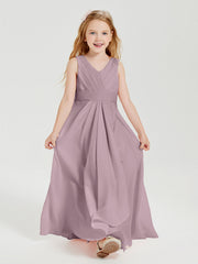 Abiti Damigella Stile Boho Lunghi In Chiffon Gonna A Cascata Crepuscolo