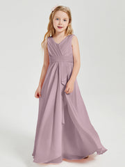 Abiti Damigella Stile Boho Lunghi In Chiffon Gonna A Cascata Crepuscolo