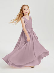 Abiti Damigella Stile Boho Lunghi In Chiffon Gonna A Cascata Crepuscolo
