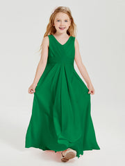 Abiti Damigella Stile Boho Lunghi In Chiffon Gonna A Cascata Smeraldo