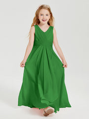 Abiti Damigella Stile Boho Lunghi In Chiffon Gonna A Cascata Verde