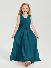 Abiti Damigella Stile Boho Lunghi In Chiffon Gonna A Cascata Blu Inchiostro