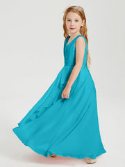 Abiti Damigella Stile Boho Lunghi In Chiffon Gonna A Cascata Giada