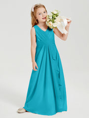 Abiti Damigella Stile Boho Lunghi In Chiffon Gonna A Cascata Giada