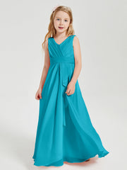 Abiti Damigella Stile Boho Lunghi In Chiffon Gonna A Cascata Giada