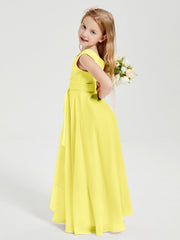 Abiti Damigella Stile Boho Lunghi In Chiffon Gonna A Cascata Limone