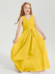 Abiti Damigella Stile Boho Lunghi In Chiffon Gonna A Cascata Calendula