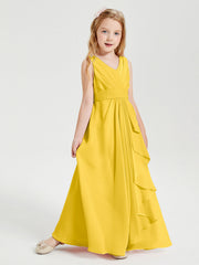 Abiti Damigella Stile Boho Lunghi In Chiffon Gonna A Cascata Calendula