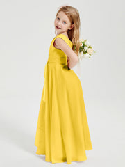Abiti Damigella Stile Boho Lunghi In Chiffon Gonna A Cascata Calendula