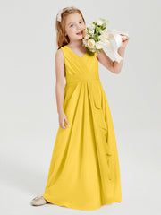 Abiti Damigella Stile Boho Lunghi In Chiffon Gonna A Cascata Calendula