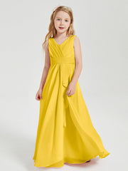 Abiti Damigella Stile Boho Lunghi In Chiffon Gonna A Cascata Calendula