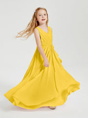 Abiti Damigella Stile Boho Lunghi In Chiffon Gonna A Cascata Calendula