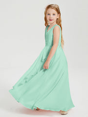Abiti Damigella Stile Boho Lunghi In Chiffon Gonna A Cascata Verde Menta