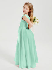 Abiti Damigella Stile Boho Lunghi In Chiffon Gonna A Cascata Verde Menta